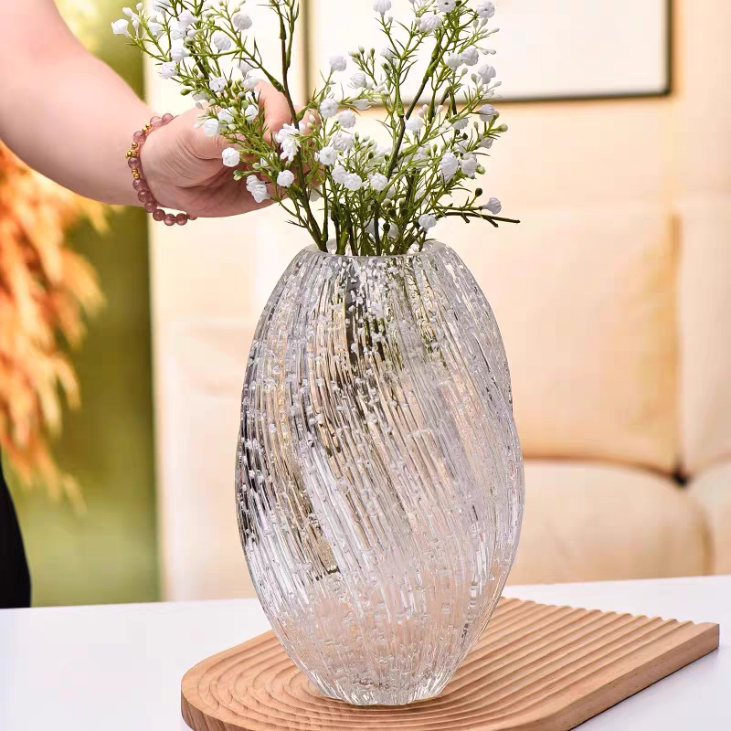麦芽糖扭纹玻璃花瓶轻奢高级感摆件客厅插花现代简约水养鲜花器,淘宝优惠券,粉丝福利购,淘宝优惠卷