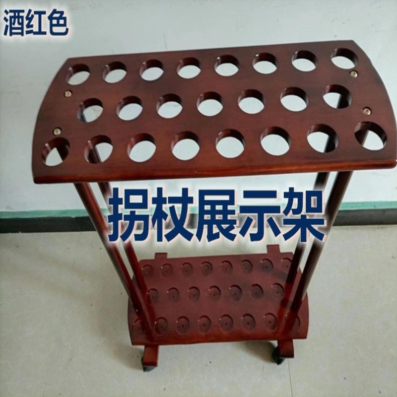 23孔落地式展示架 雨伞鱼竿展示架 立式木质展示架陈列架放置架 - 图0