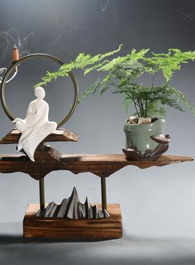 新中式陶瓷家居绿植装饰