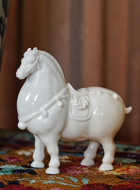 玄关电视柜桌面摆件十二生肖创意陶瓷马到成功书房装饰家居摆件