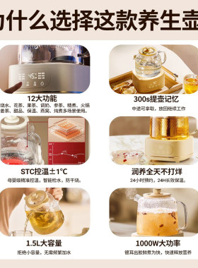康宁高硼硅养生壶多功能1L