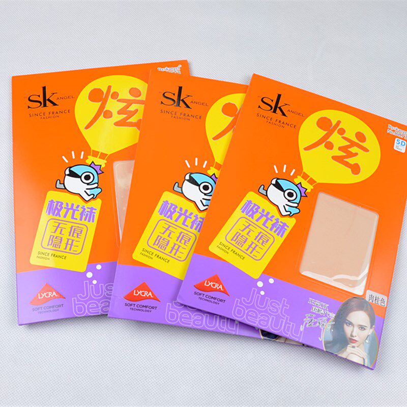 3双SK8873极光袜超薄隐形无痕缝开裆带脚型油亮发光泽脚尖透明袜 - 图2