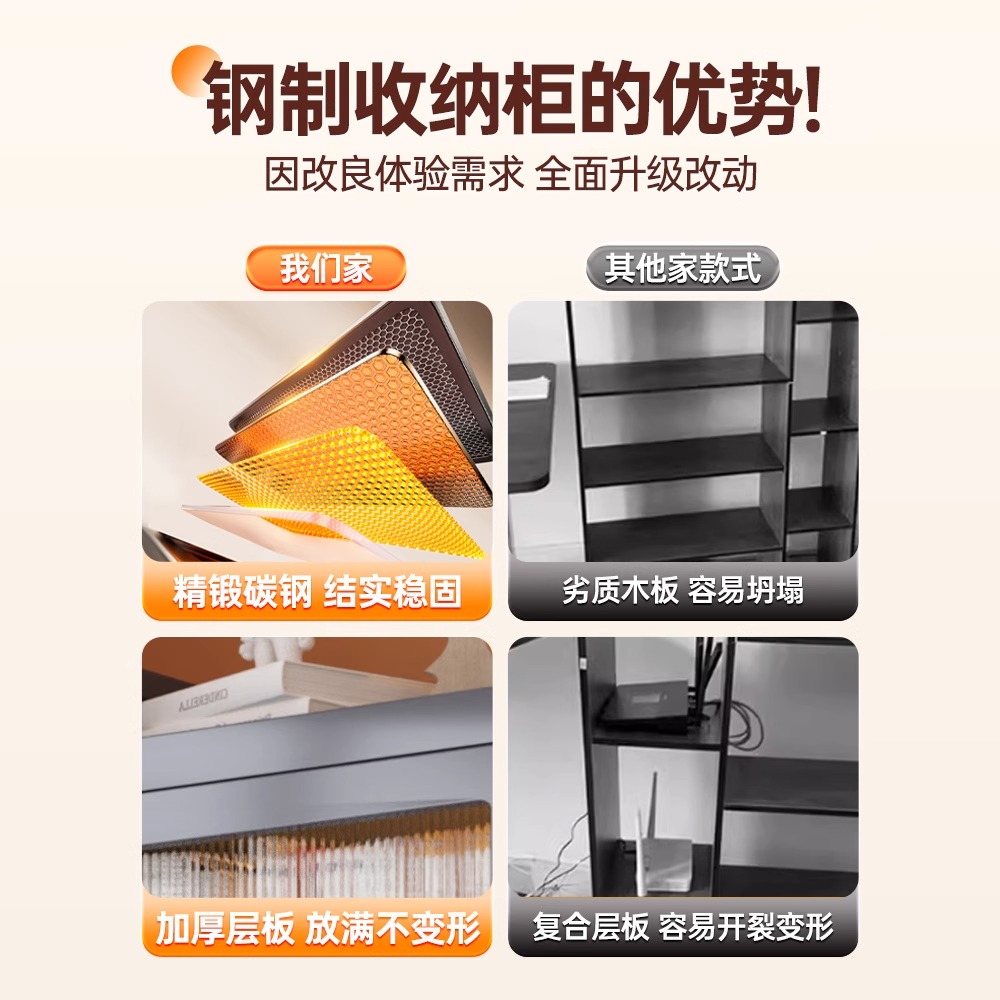 Large capacity multi-layer bookcase carbon steel thickened weighing super strong