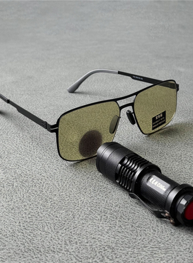男士墨镜变色尼龙高清太阳镜偏光墨镜日夜两用防远光灯增亮轻薄