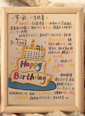 厨子同学手写祝福文案相框