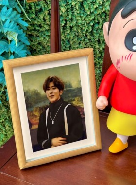 蒙娜丽坤的微笑达芬奇真迹画搞笑装饰画蔡徐坤肖像挂画创意礼物潮