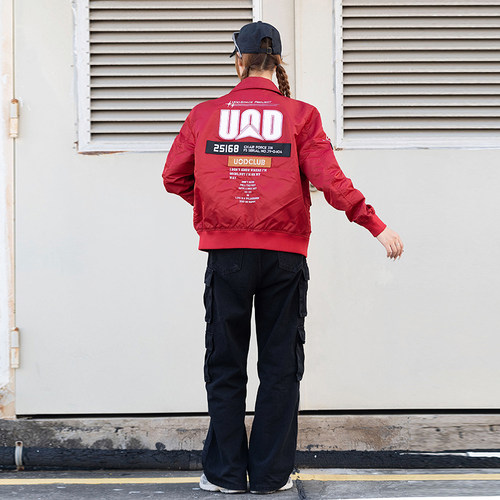 UOD休闲夹克外套潮流春秋时尚飞行员夹克宽松2025新款棒球服情侣 - 图2