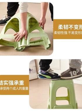 塑料凳子防滑加厚家用客厅餐桌椅子高凳板凳成人塑胶熟胶方凳胶凳