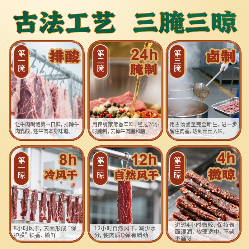 草原风干牛肉干健身正宗内蒙古特产官方旗舰店手撕零食熟食真空