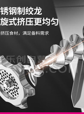 乐创单位厨房商用400型不锈钢切肉机 肉食店食堂多用切肉绞肉机