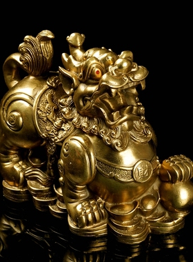 纯铜貔貅摆件一对家用装饰招财镇宅家居店铺办公室工艺品皮休礼品