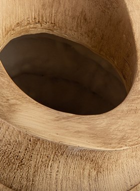 新品风土黄色螺旋造型摆件古朴肌理感花器树脂工艺品干花花插瓶