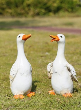 创意卡通鸭子动物雕塑摆件花缸盆庭院子别墅公园林园艺造景装饰品