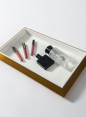 艺贝子意式极简轻奢新中式编织纹梯形皮革托盘摆件样板房软装饰品