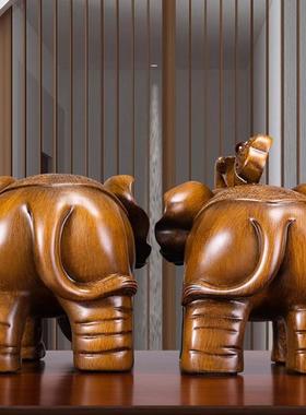 招财大象摆件一对工艺品客厅酒柜电视柜办公室桌面装饰品旅游礼品