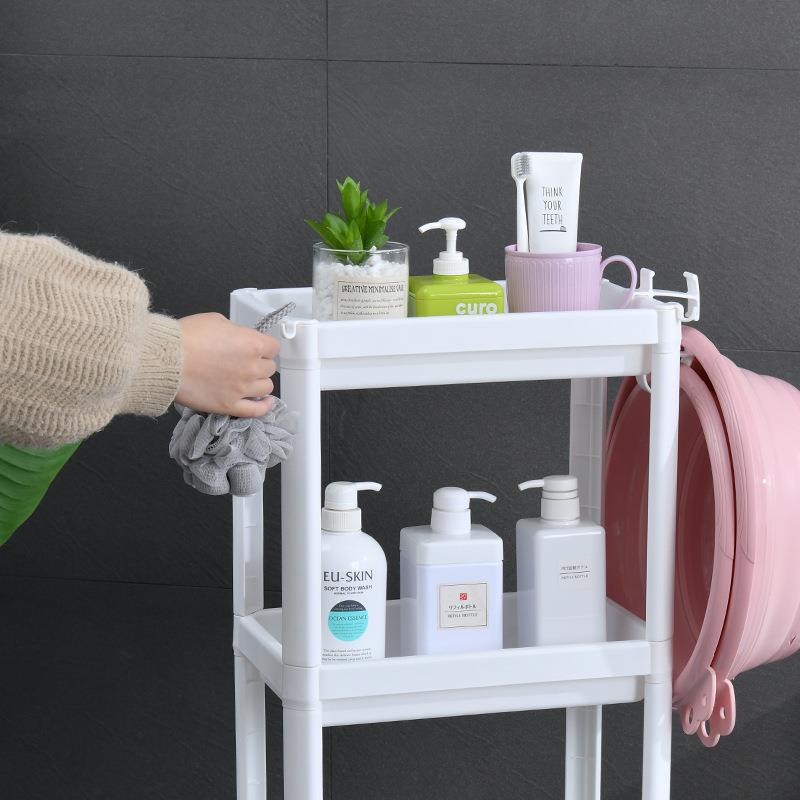 卫生间落地式置物架浴室夹缝收纳架厨房窄柜冰箱洗衣机客厅省空间 - 图2