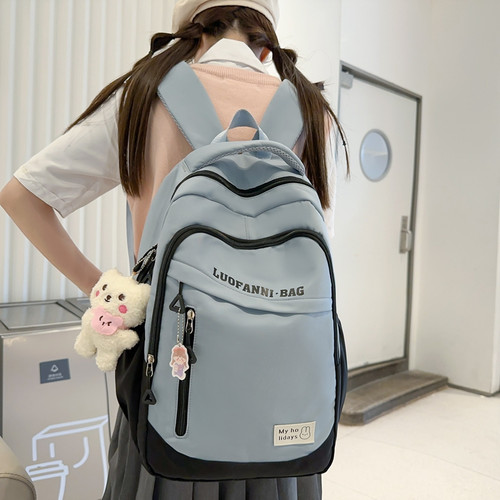 书包初中女生高中生大容量旅行双肩包大学生2023新款轻便简约背包 - 图2