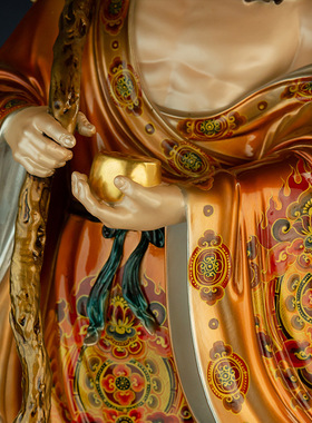 铜中式佛堂达摩祖师佛像装饰摆件