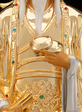 铜中式佛堂药王像供奉家装饰摆件