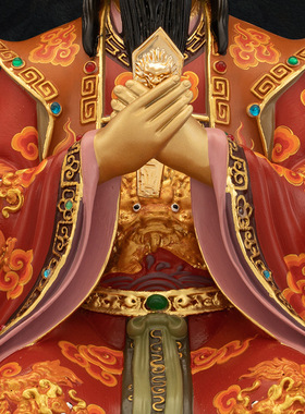 铜中式佛堂三官大帝神像装饰摆件