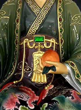 铜中式佛堂泰山奶奶神像装饰摆件