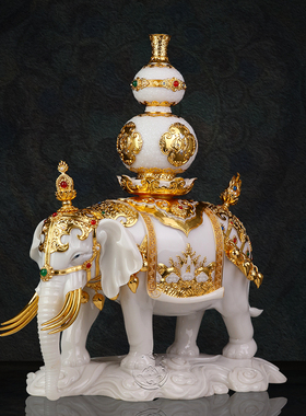 太平有象佛具大全佛堂佛前大象摆件一对玄关礼物