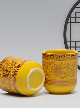 陶瓷中式佛堂陶瓷五连杯装饰摆件