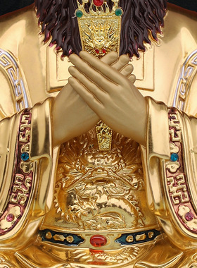 铜中式佛堂龙王爷像全铜装饰摆件