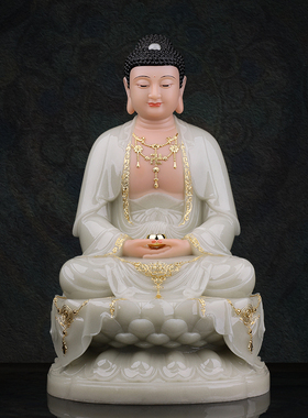 观音菩萨佛像家用款供奉树脂大势至南海观世音像娑婆三圣全堂佛