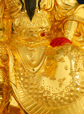 铜中式佛堂关公神像供奉装饰摆件