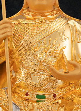 铜中式佛堂华光大帝神像装饰摆件