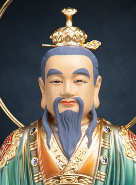 铜中式佛堂三清神像铜太装饰摆件