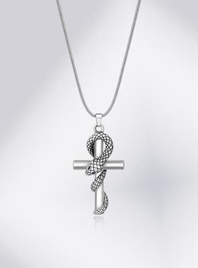 DH7缠绕蛇十字架项链男/女铜