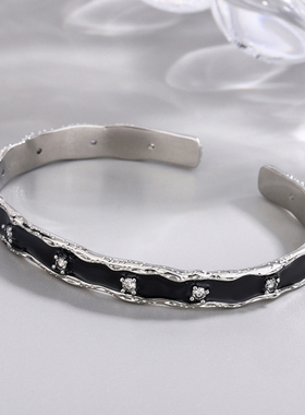 DH7水波纹手镯男新款设计感复古