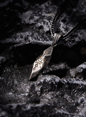 DH7钛钢复古许愿石项链男/女