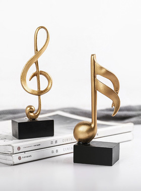 极速北欧风金色音符模型摆件玄关客厅家居装饰Q品咖啡厅橱窗道具