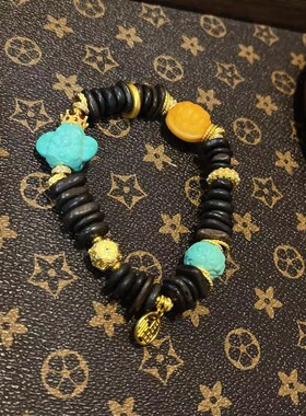 新品达拉c干单圈手链 搭配菱镁矿象神貔貅坨骨富甲等