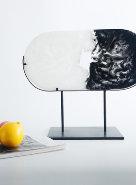 极速新中式玉石大理石摆件客厅z书房样板间办公室酒柜创意仿古玉