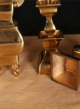 极速佛具 纯铜 铜香炉 泰山五供 佛前铜伍供 五Q献铜鼎烛台铜花瓶