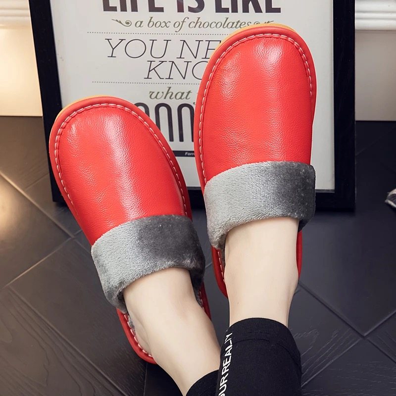 海宁真皮保暖居家棉拖鞋秋冬男女室内防滑软底静音透气家用皮拖鞋,淘宝优惠券,粉丝福利购,淘宝优惠卷