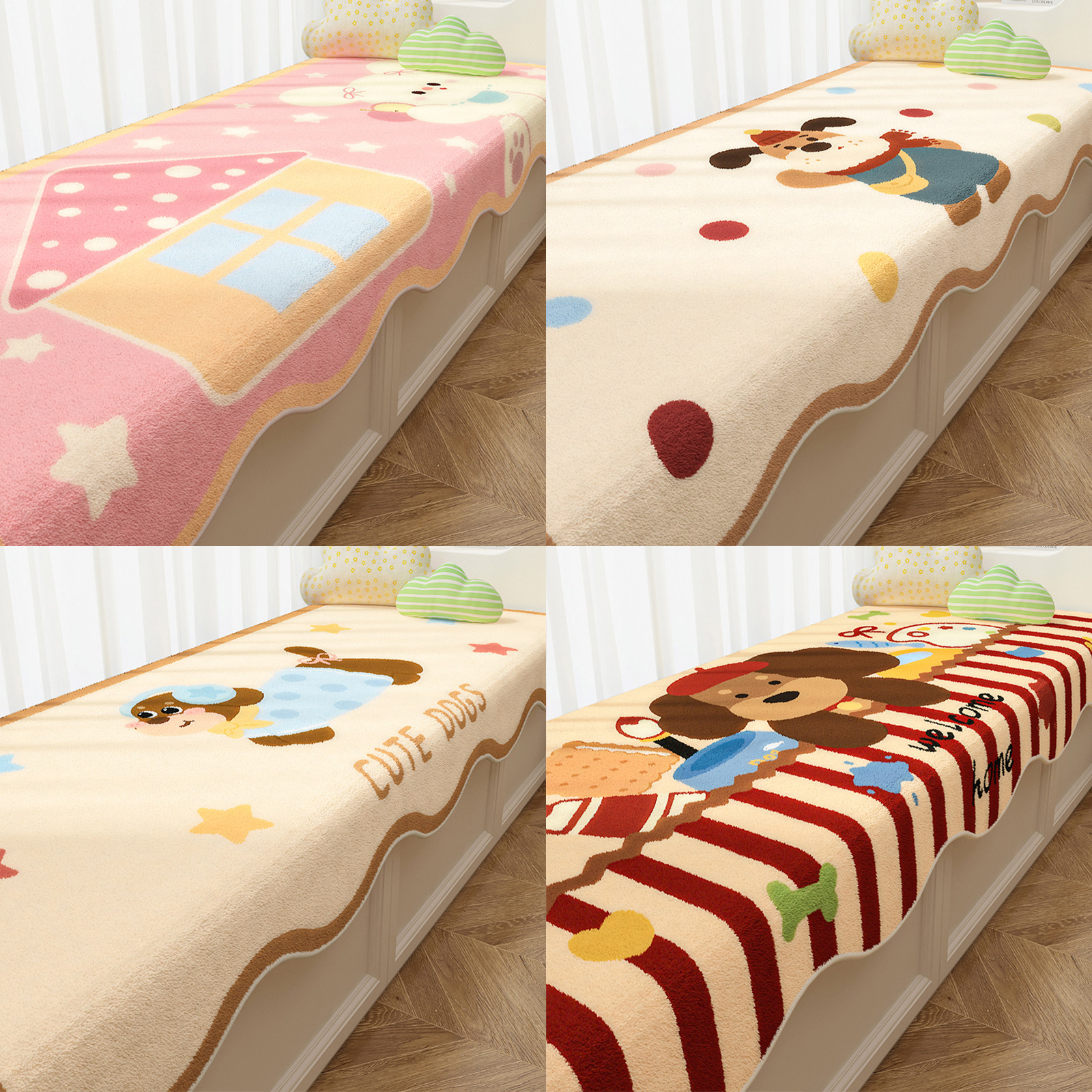 Cartoon special-shaped household imitation cashmere bay window cushions