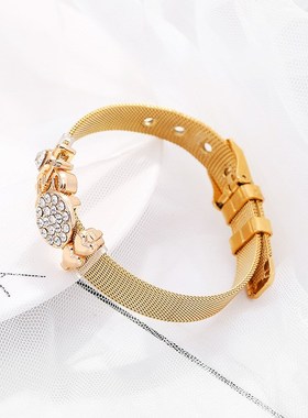 19时尚创意不锈钢手链 DIY几何造N型串珠手链送朋友饰品