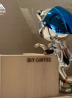 客厅装饰大摆件卡通机械猫现代轻奢落地雕塑电视柜玄关家居装饰品