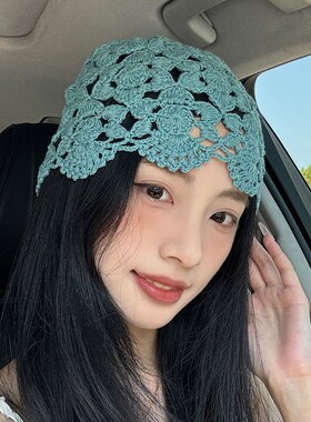 手工钩花女春夏薄款遮阳针织帽