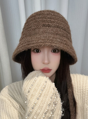 日系秋冬保暖防风护耳毛线帽女