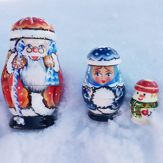 Santa Claus Russian 5-layer matryoshka doll living room decoration ornaments for birthday and New Year girlfriend creative gifts