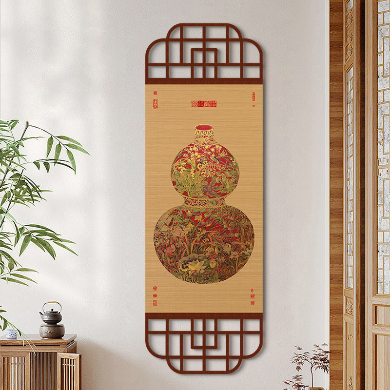 新中式葫芦入户玄关挂画福禄挂件客厅沙发背景墙装饰画百福图壁画,淘宝优惠券,粉丝福利购,淘宝优惠卷