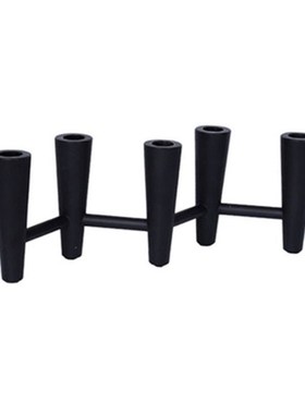 轻奢家居现代简约极简样板房间客厅E五头金属烛台蜡烛台摆件黑色