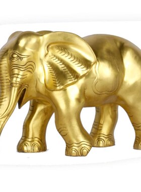 铜大象摆件纯铜一对吸水象铜象工艺品家居客厅桌面装X饰品开业礼