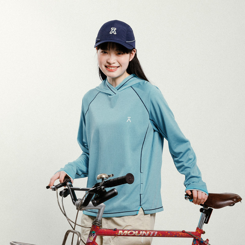 ACMEITEM爱棵米 户外情侣连帽骑行T恤吸湿速干合体长袖上衣男女,淘宝优惠券,粉丝福利购,淘宝优惠卷